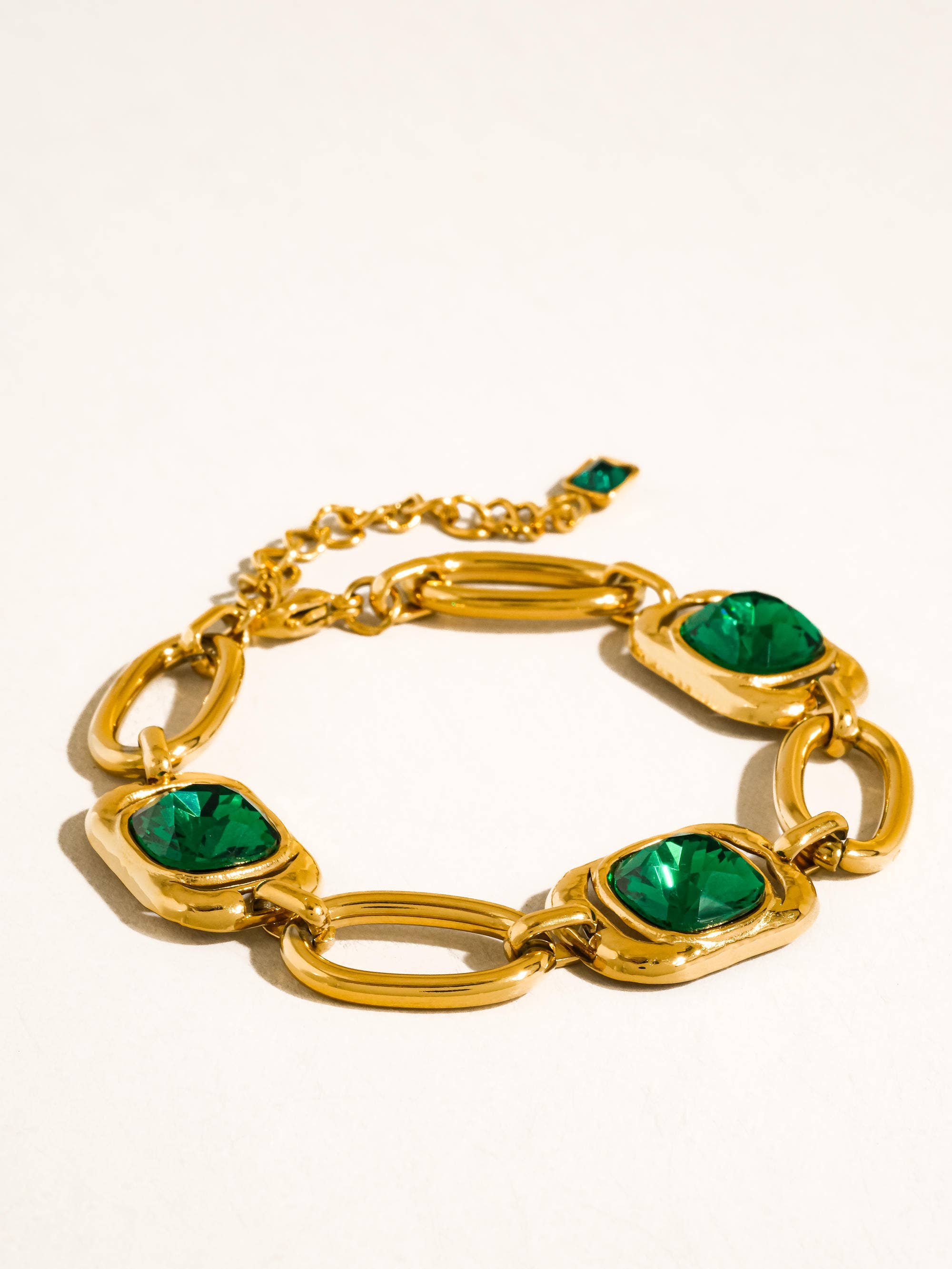 Collins Green CZ Link Bracelet