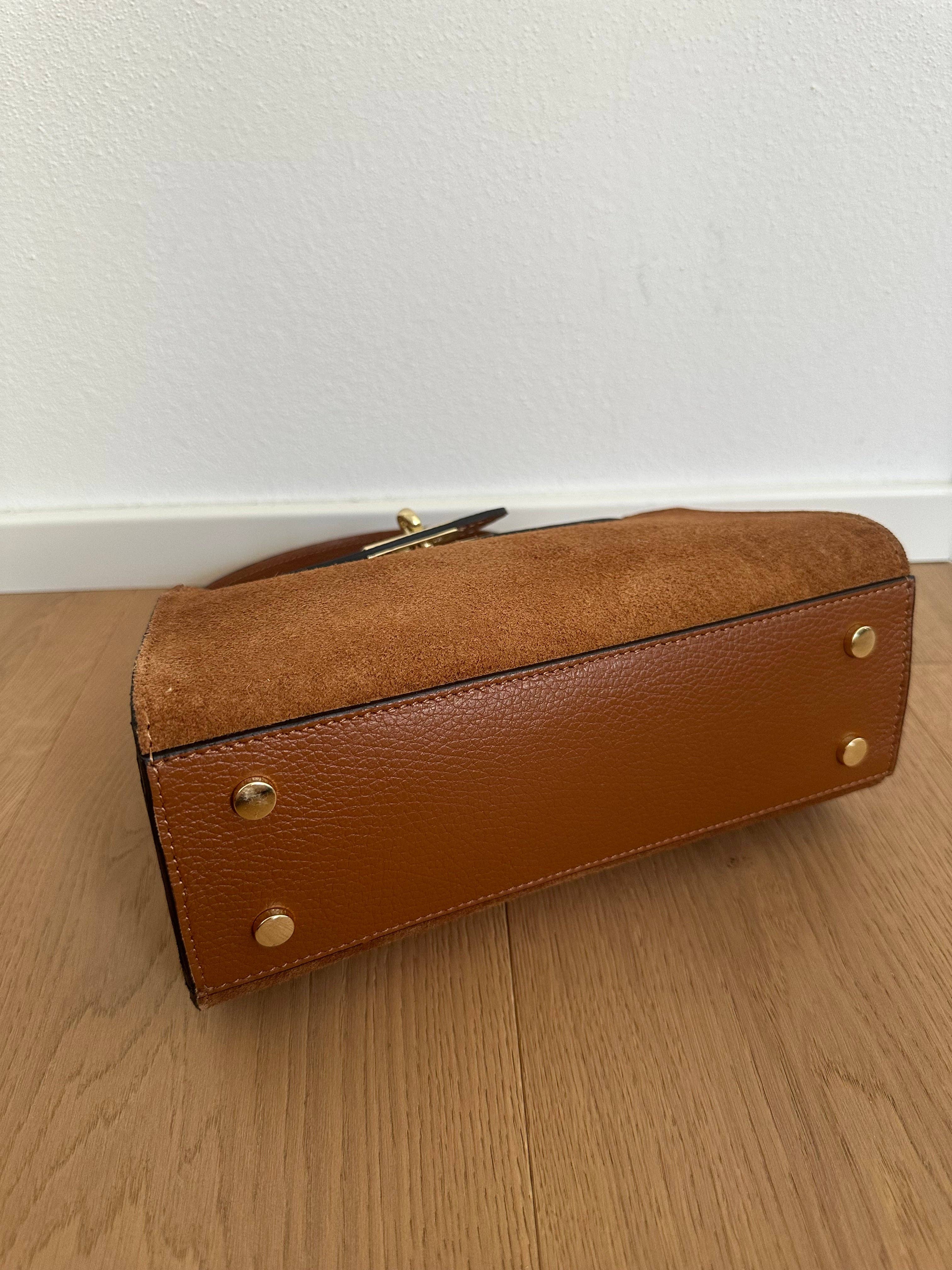 Léonie Small Handbag in Genuine Suede