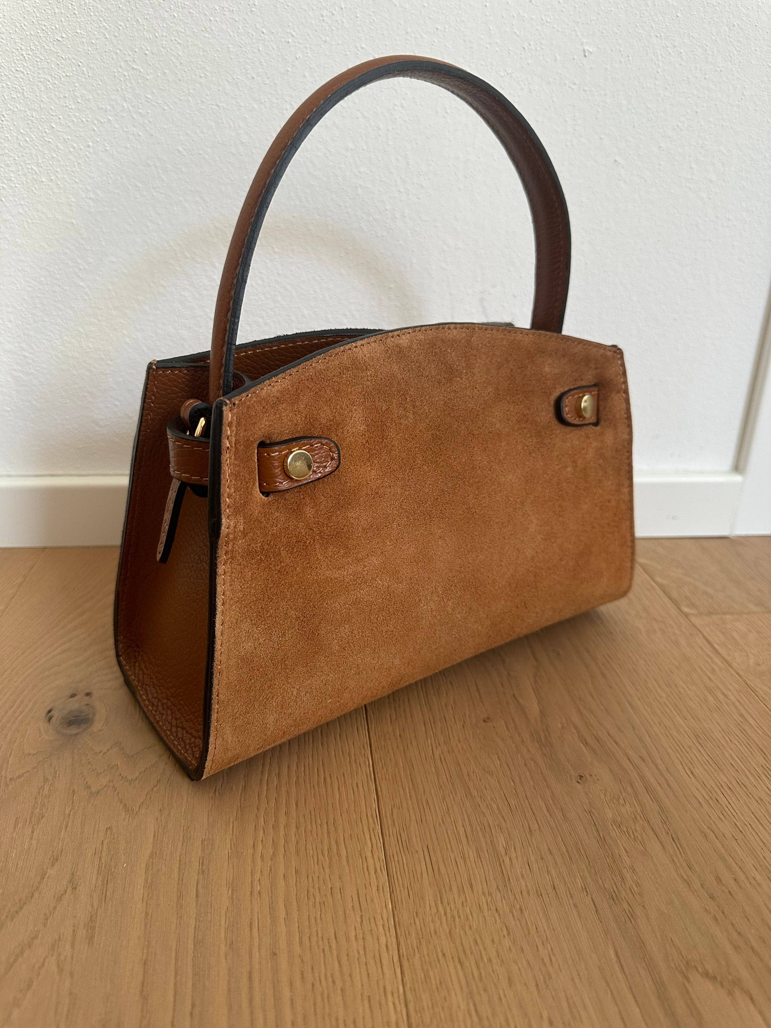Léonie Small Handbag in Genuine Suede