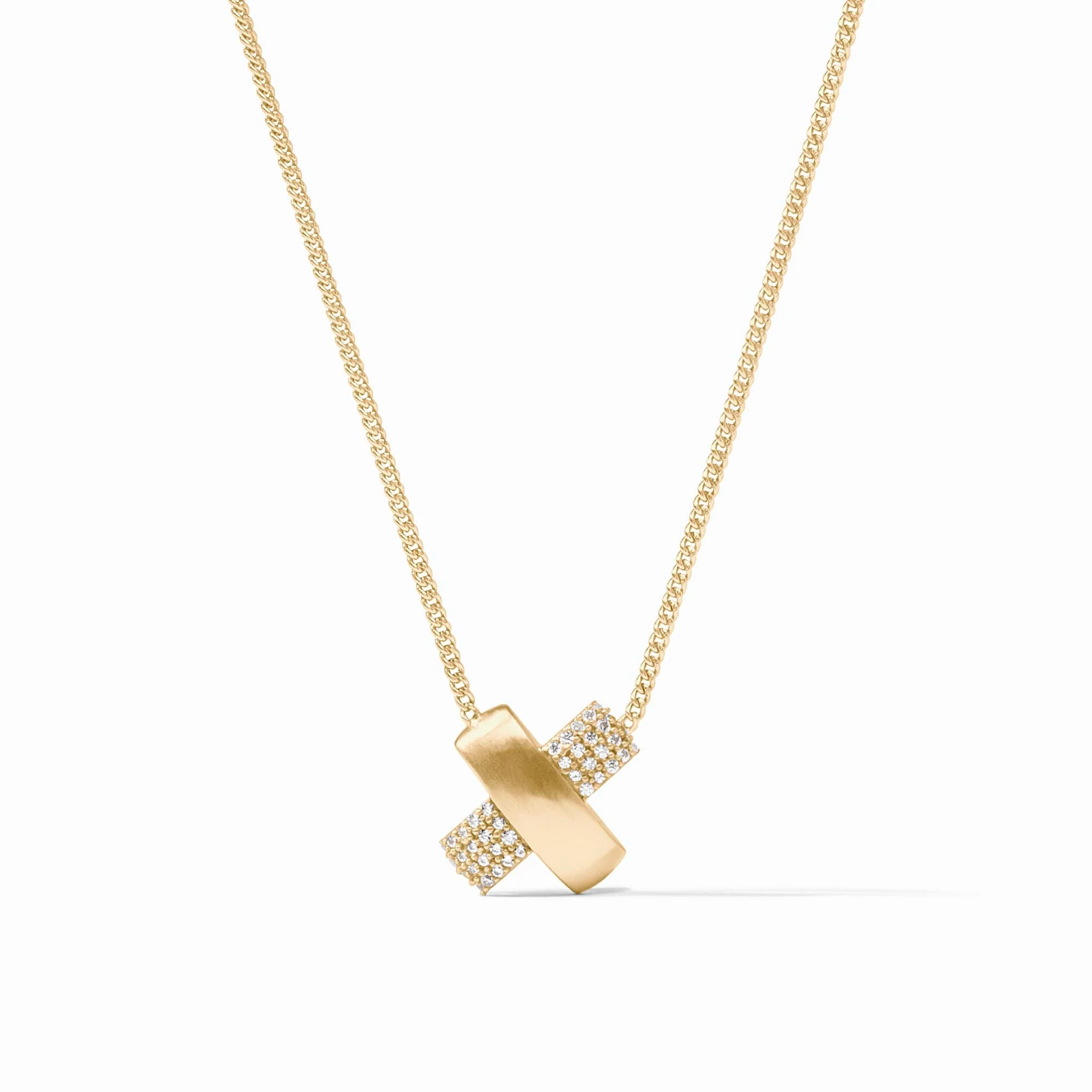 Catalina Pave X Delicate Necklace Pave Cubic Zirconia