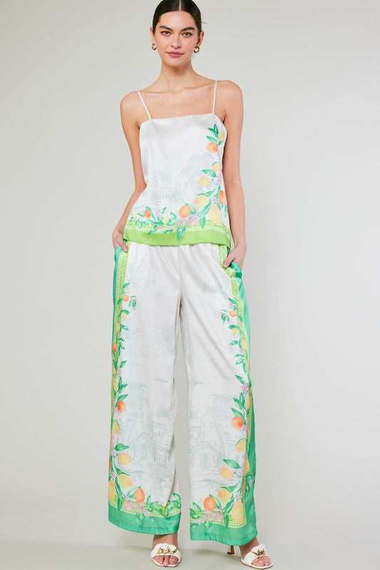 Limone Satin Cami Top