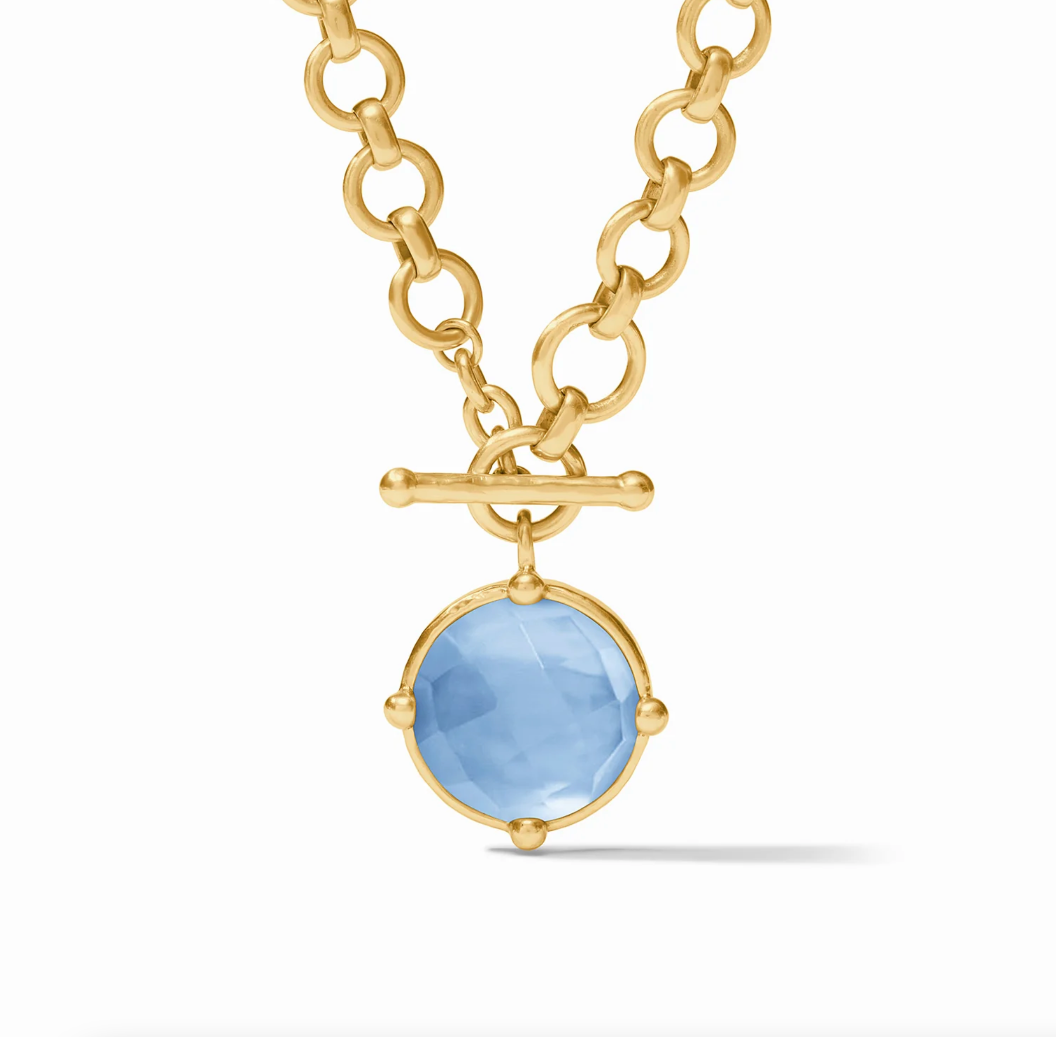 Julie Vos Honeybee Demi Necklace Iridescent Chalcedony Blue