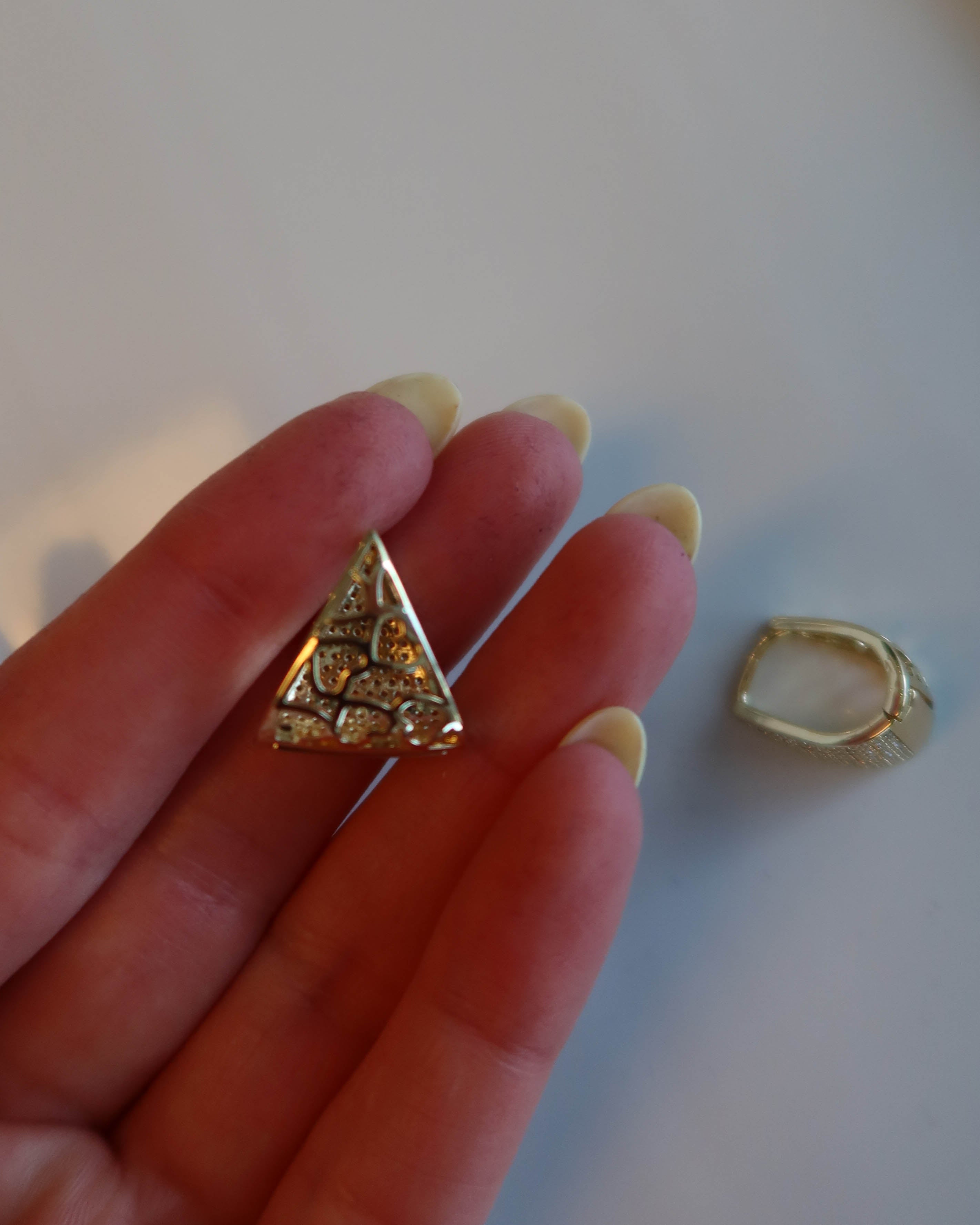 The Triangle Hoops with CZ Details