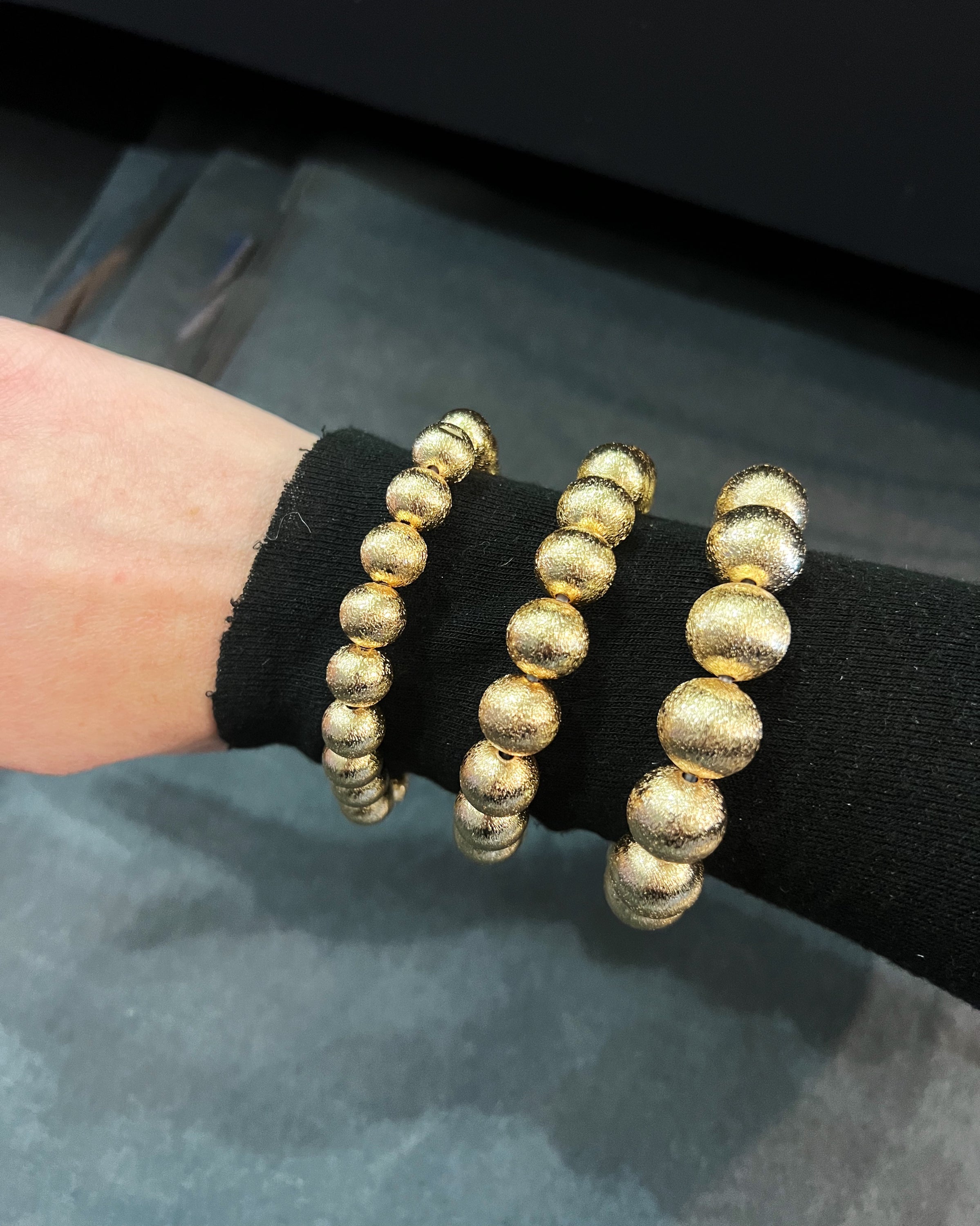 Textured Gold Bead Bracelet