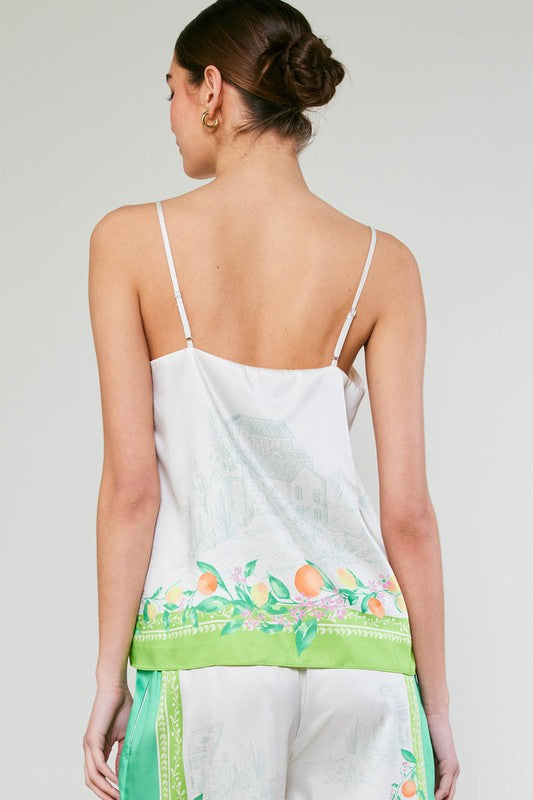 Limone Satin Cami Top