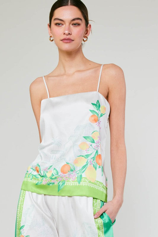 Limone Satin Cami Top
