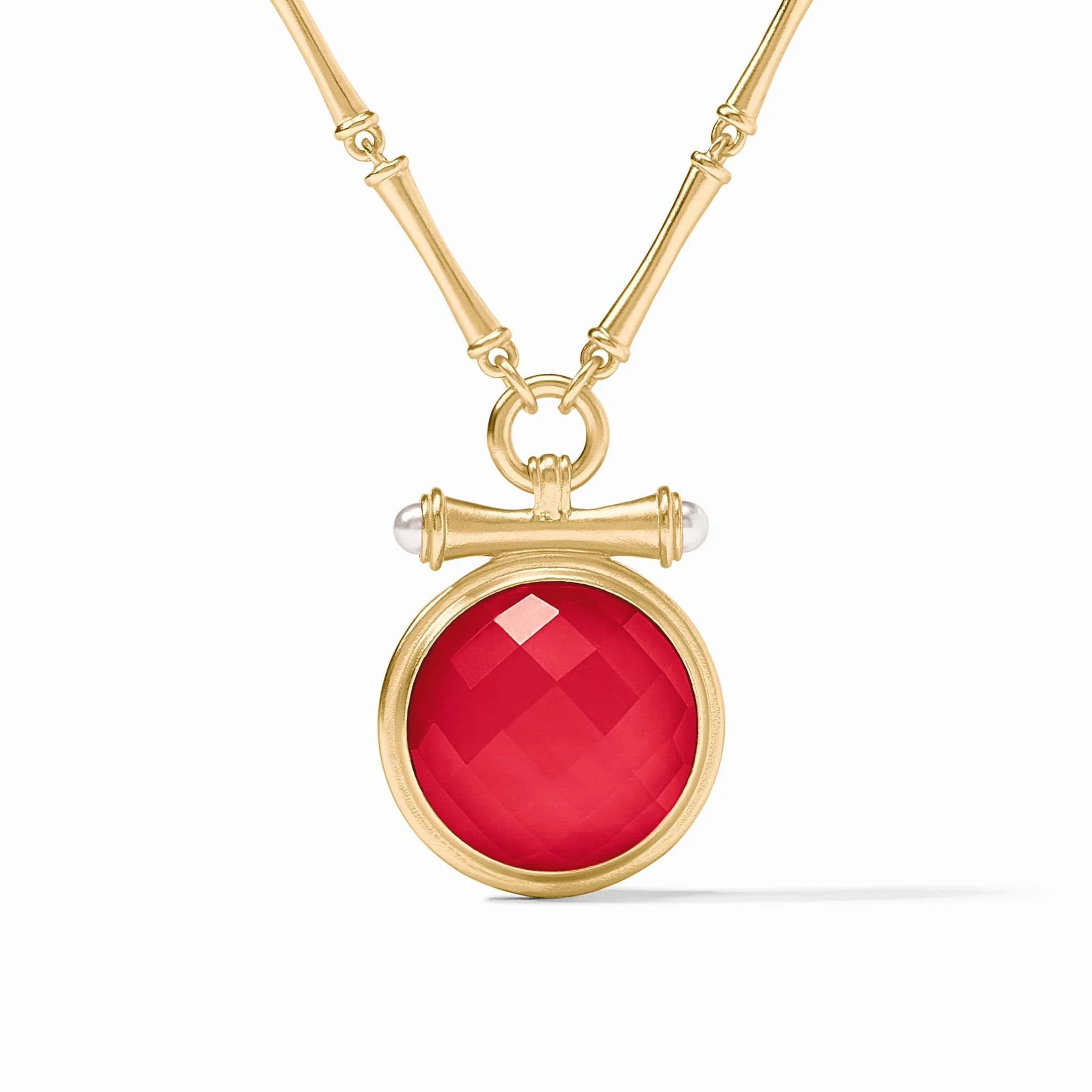 Bamboo Statement Necklace Iridescent Strawberry