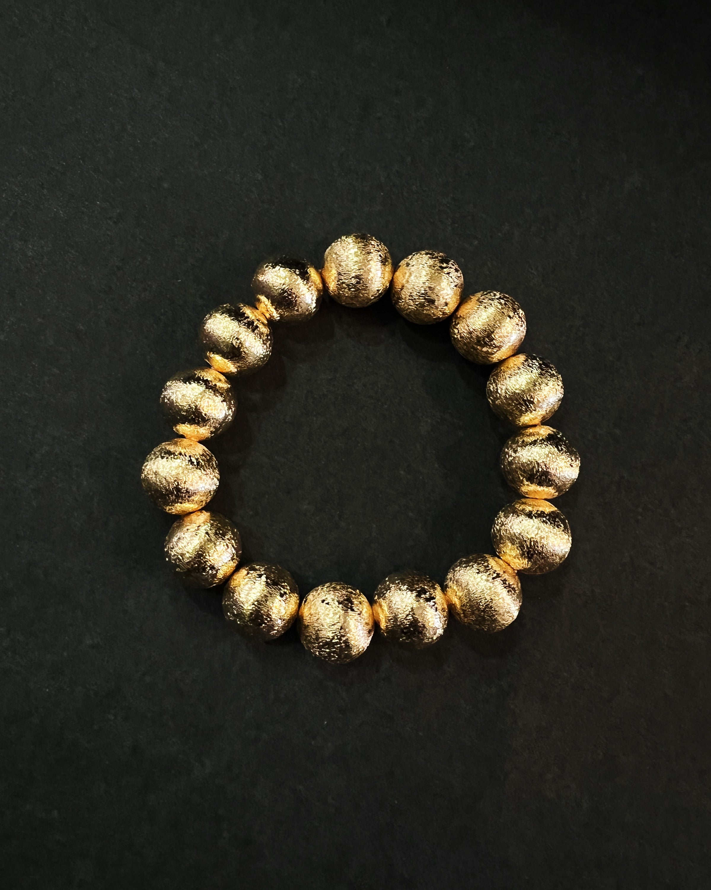 Textured Gold Bead Bracelet