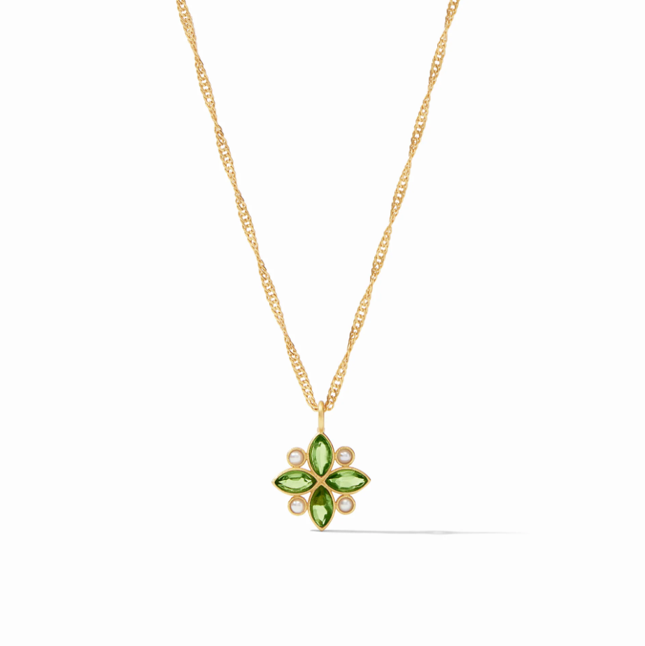 Julie Vos Charlotte Delicate Necklace Gold Jade Green