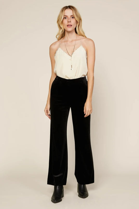 Velvet Wide Leg Dress Pant