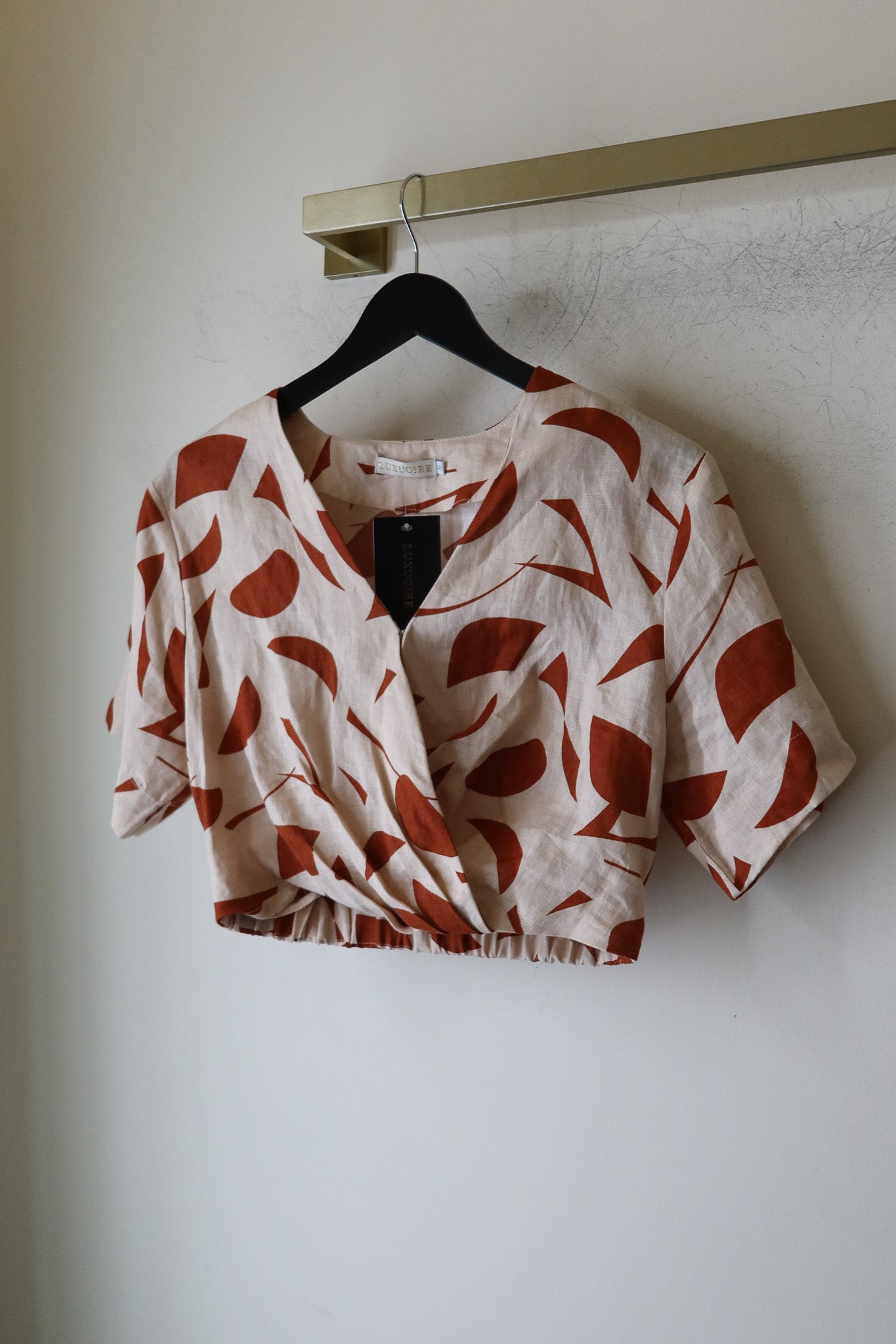 Abstract Linen Top
