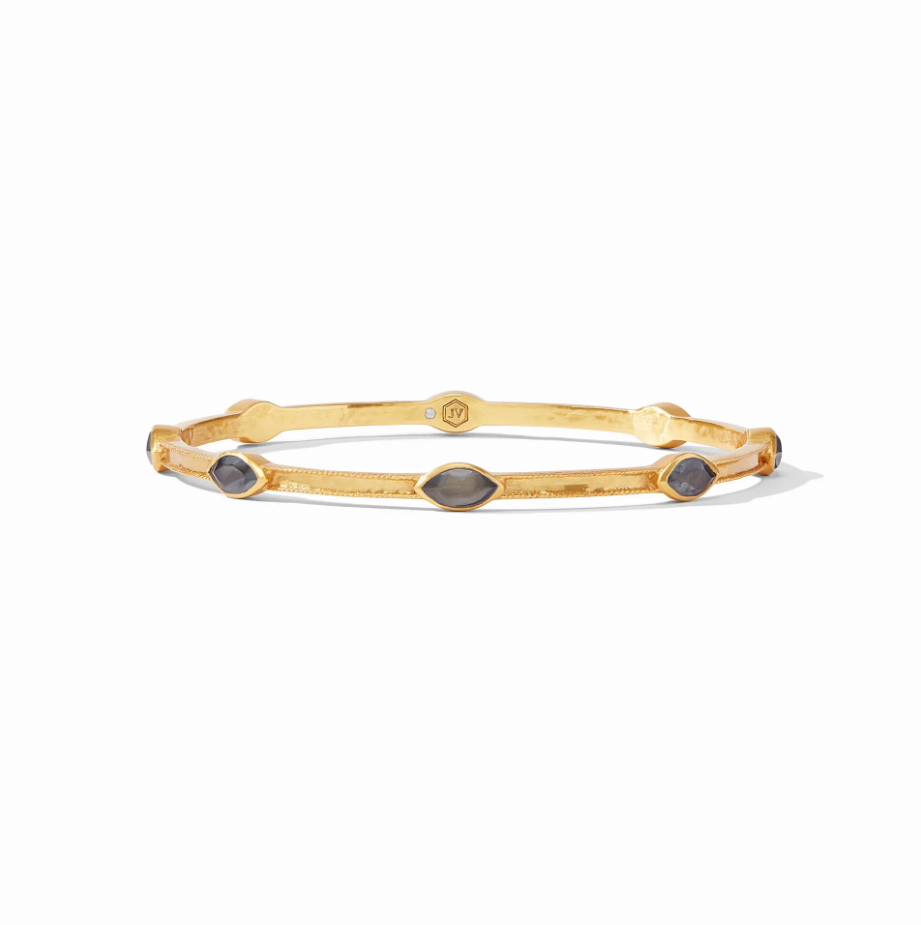 Julie Vos Monaco Bangle Gold Charcoal Blue