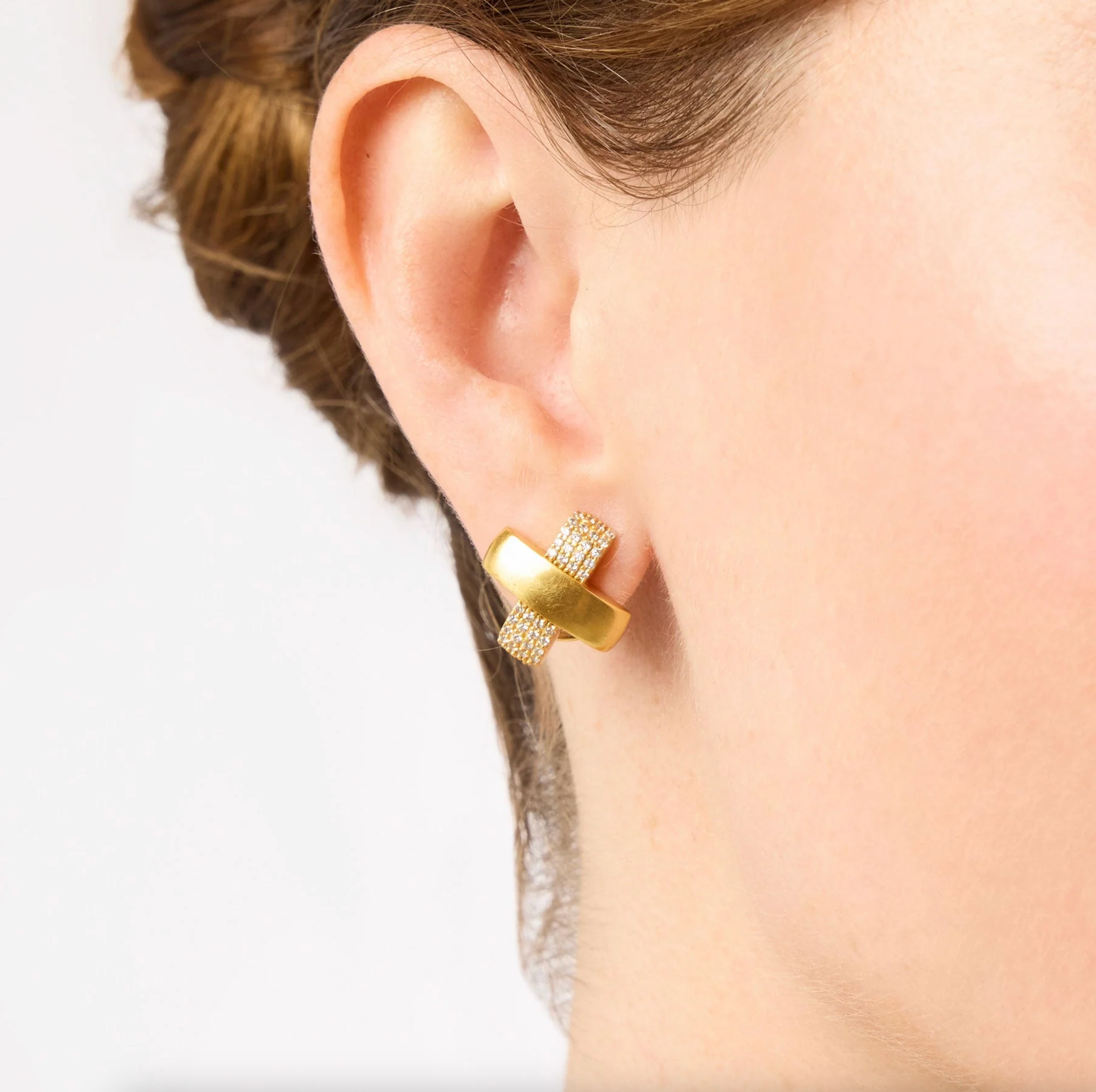 Catalina Pave X Stud Pave Cubic Zirconia