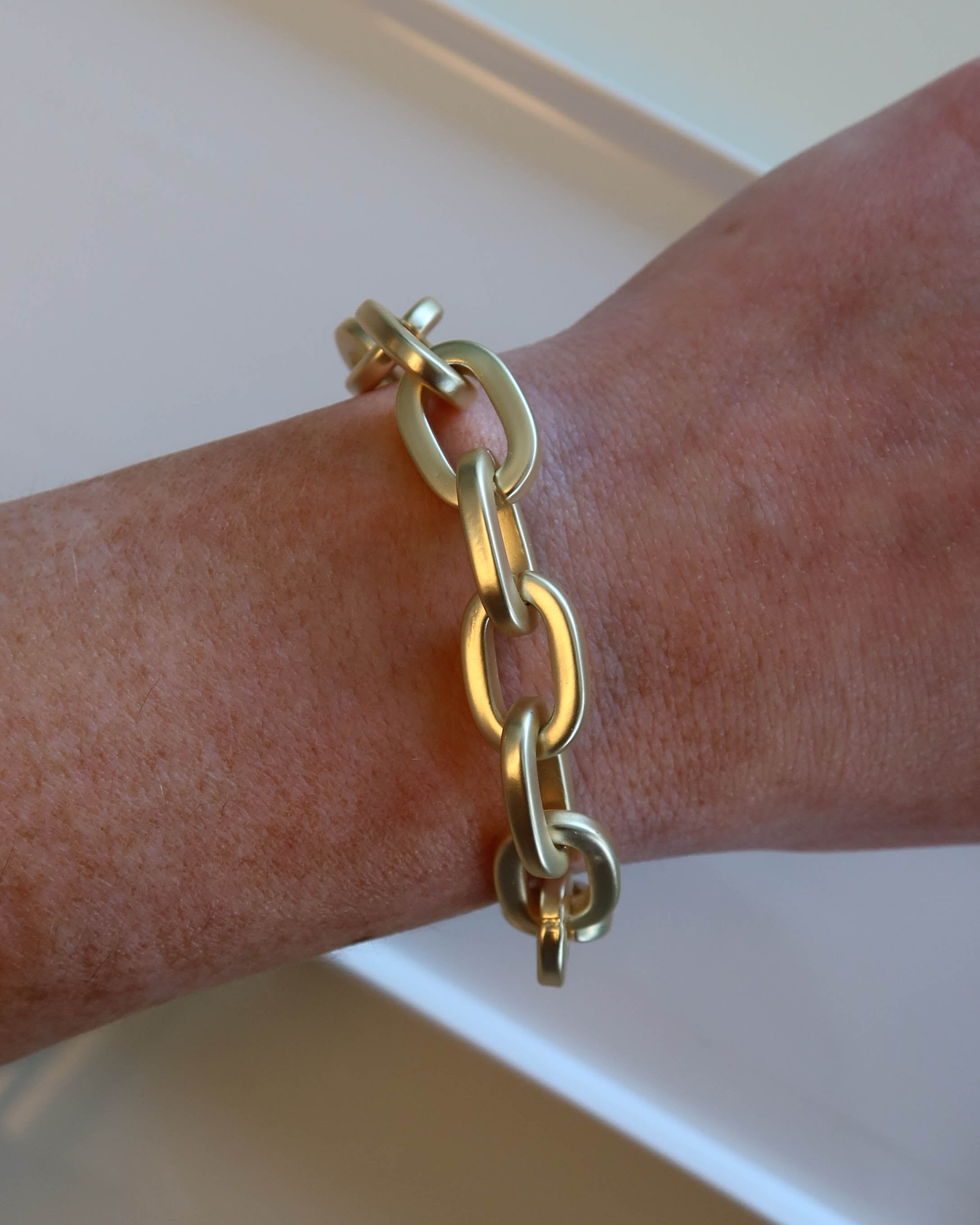 Matte Oval Link Bracelet