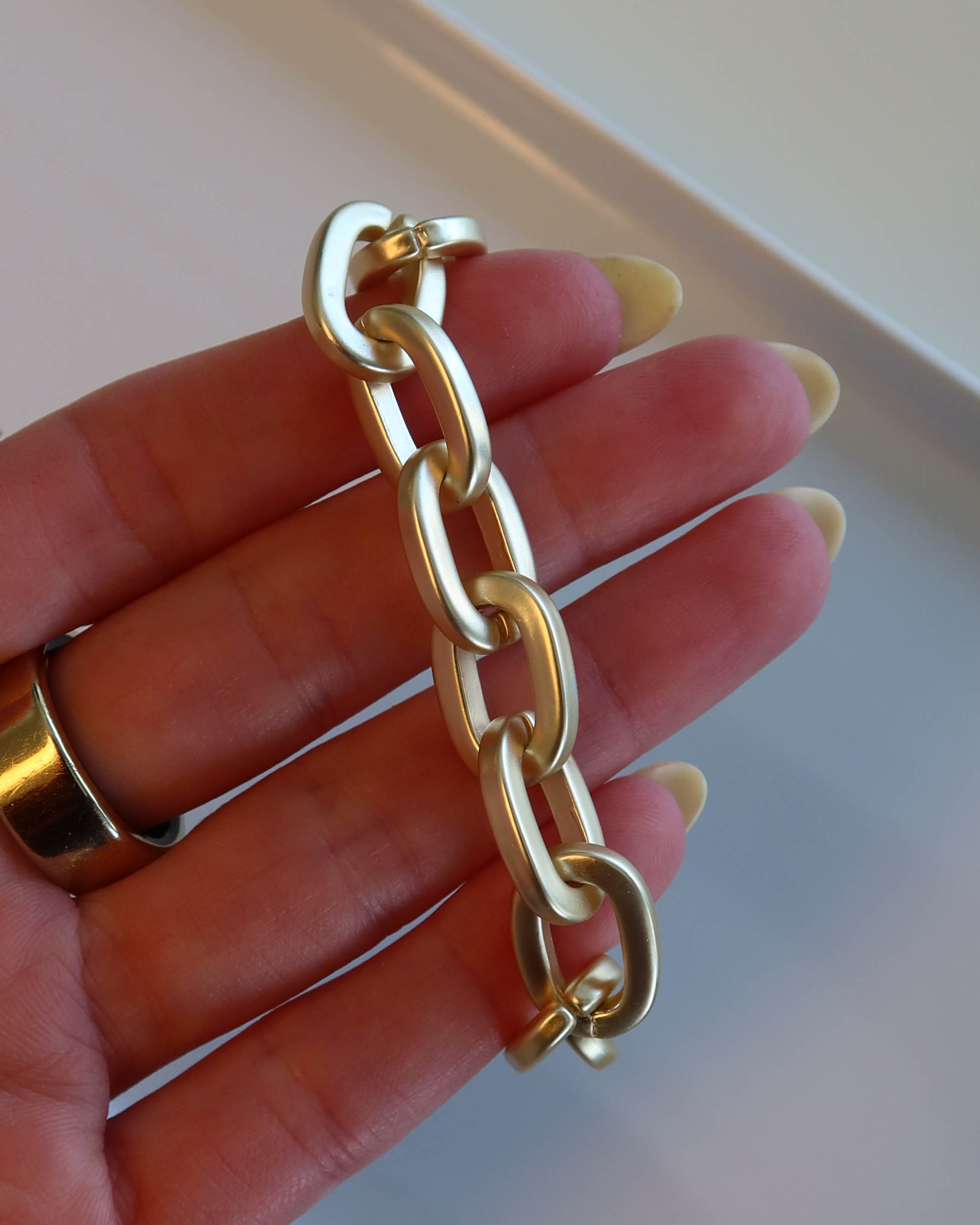 Matte Oval Link Bracelet