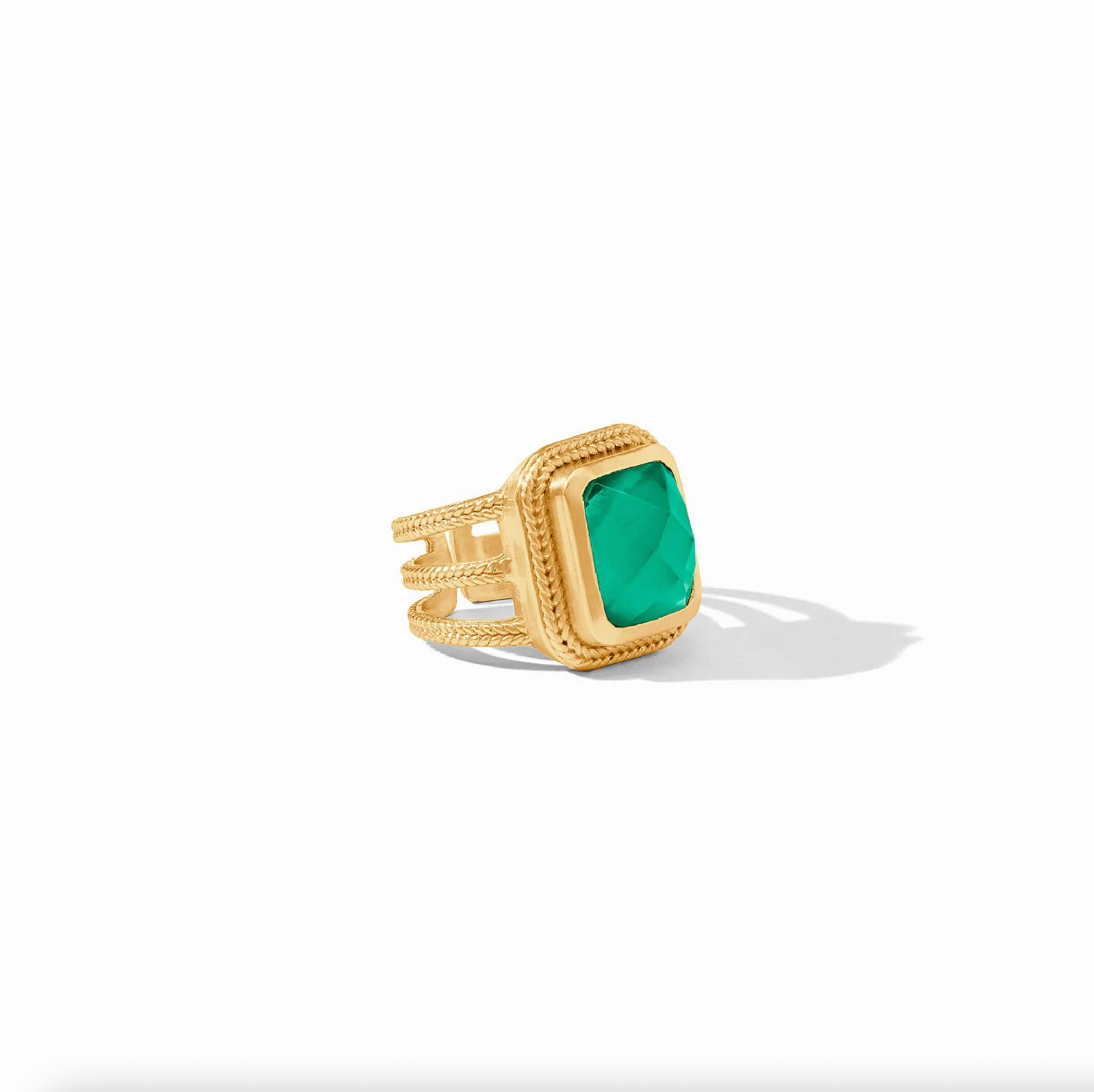 Julie Vos Cheval Statement Ring Iridescent Emerald Green