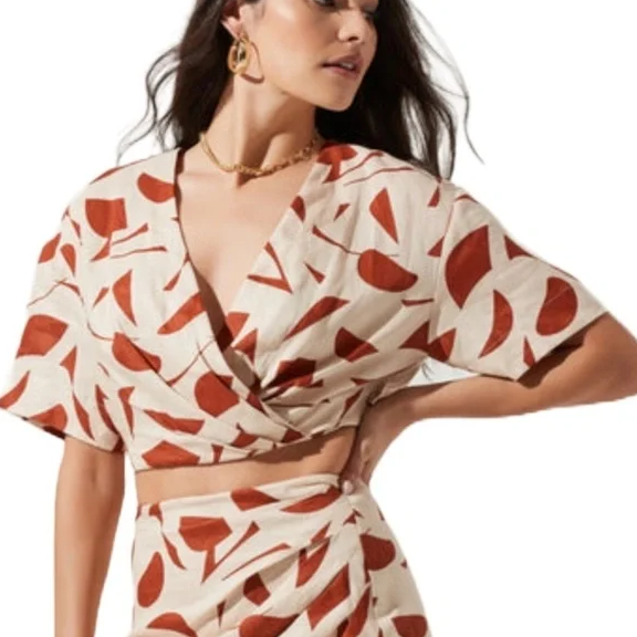 Abstract Linen Top