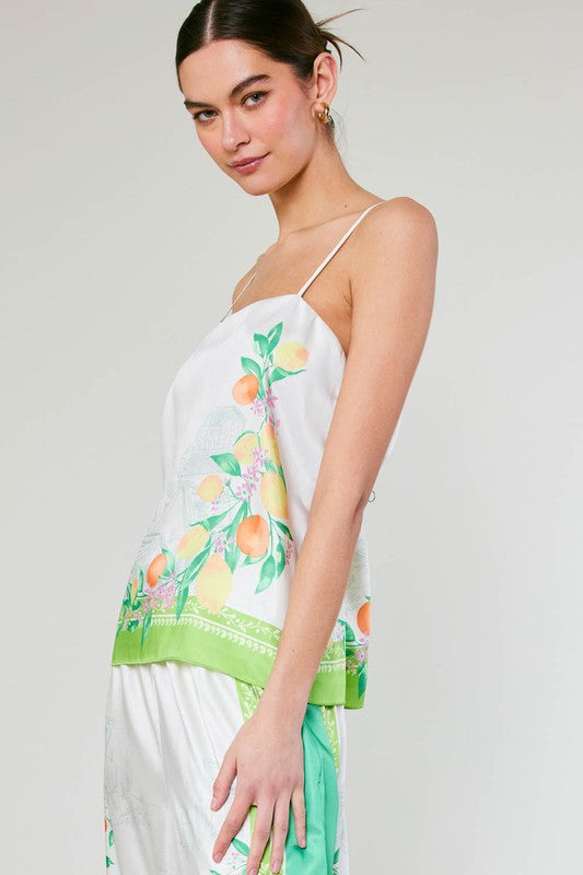 Limone Satin Cami Top