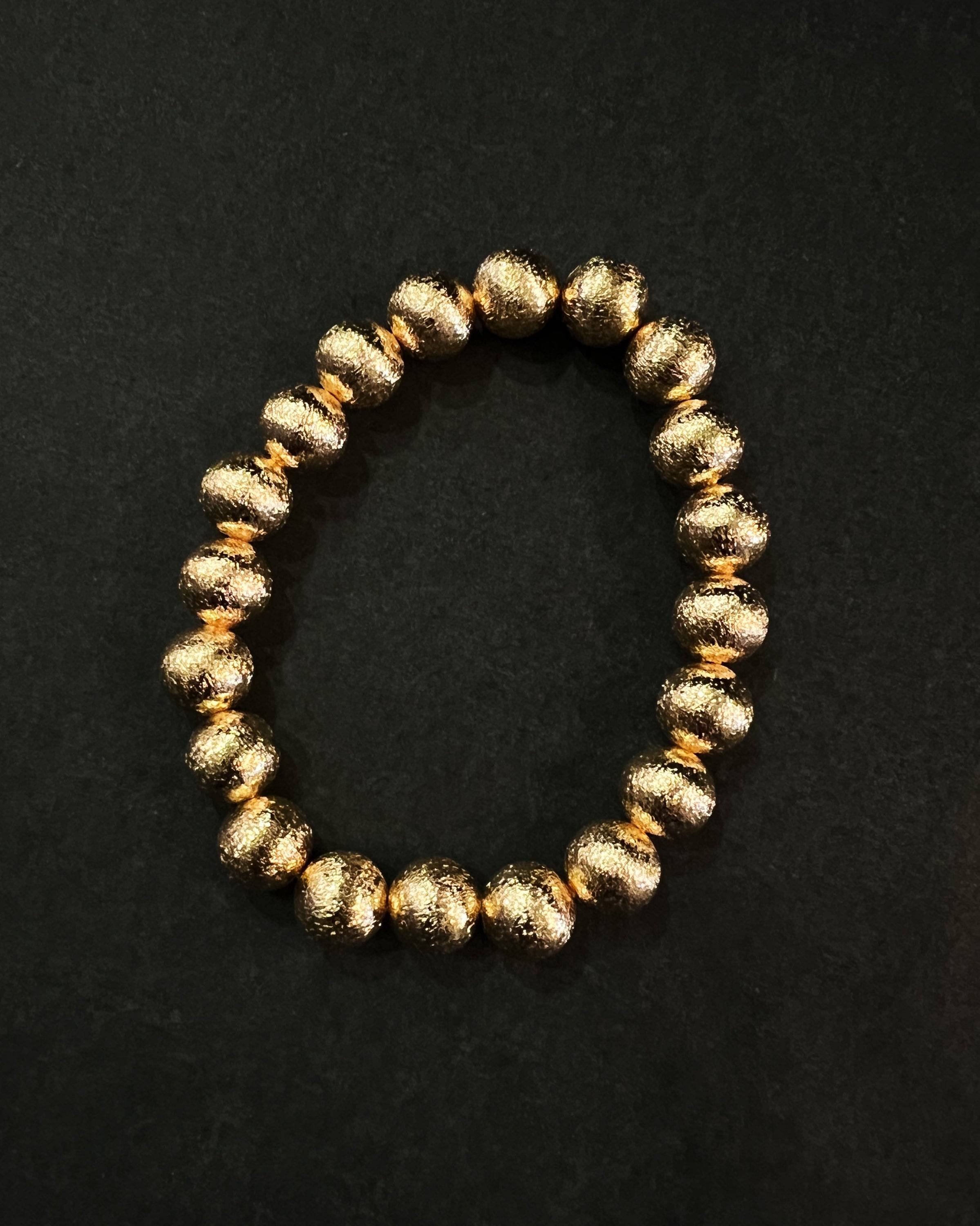 Textured Gold Bead Bracelet
