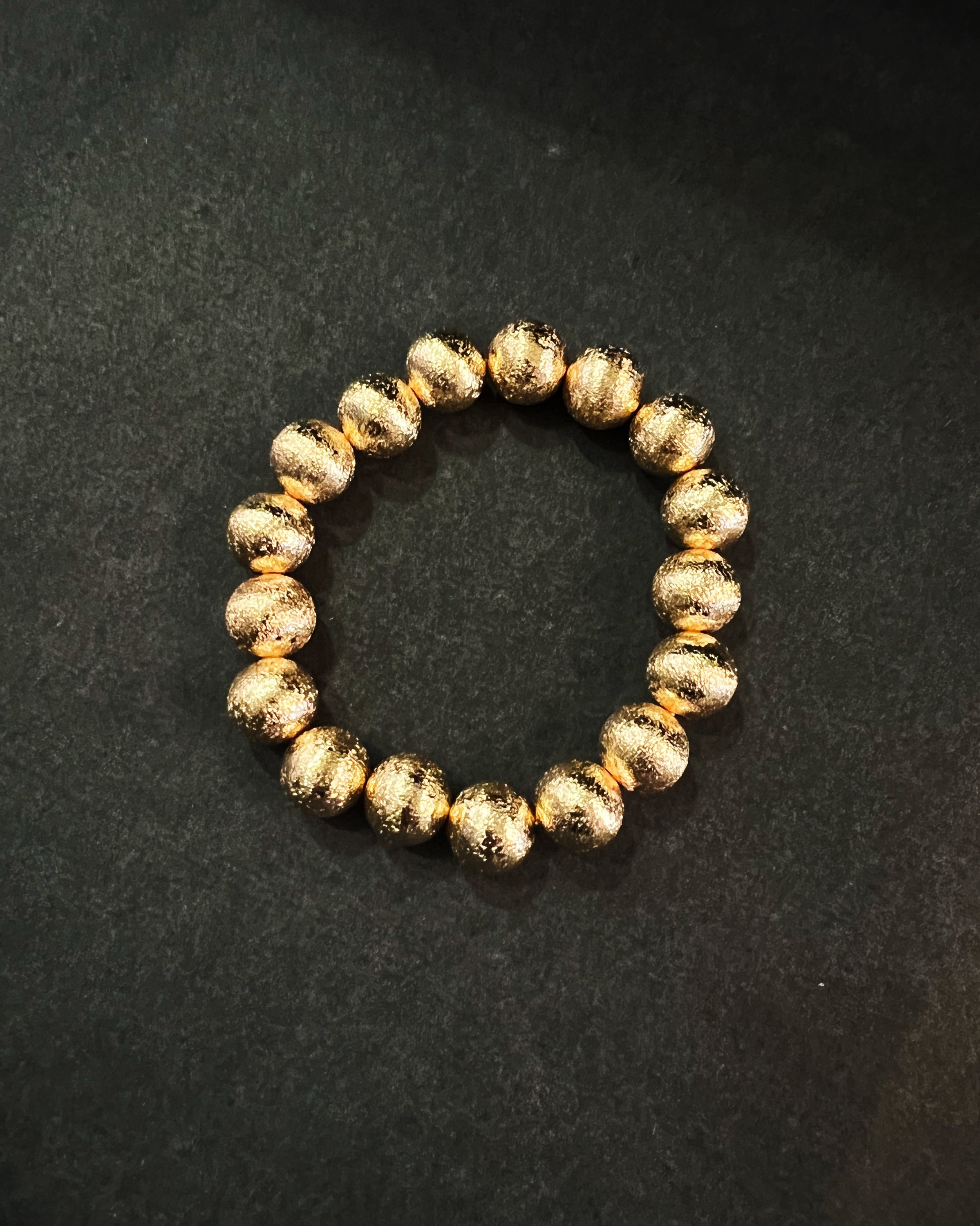 Textured Gold Bead Bracelet