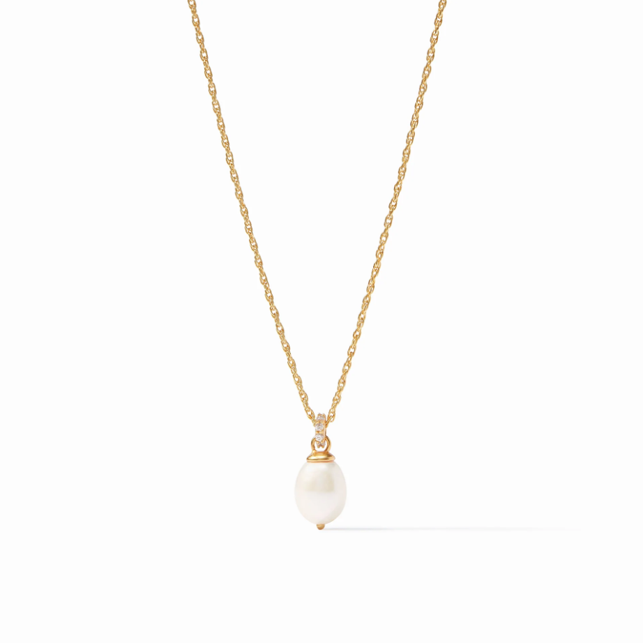 Julie Vos Celeste Pearl Solitaire Necklace