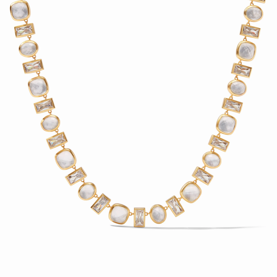 Antonia Tennis Necklace Iridescent Clear Crystal