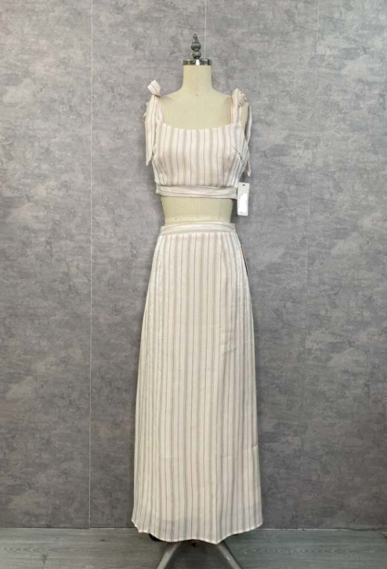 Striped Two-Piece Skirt Set