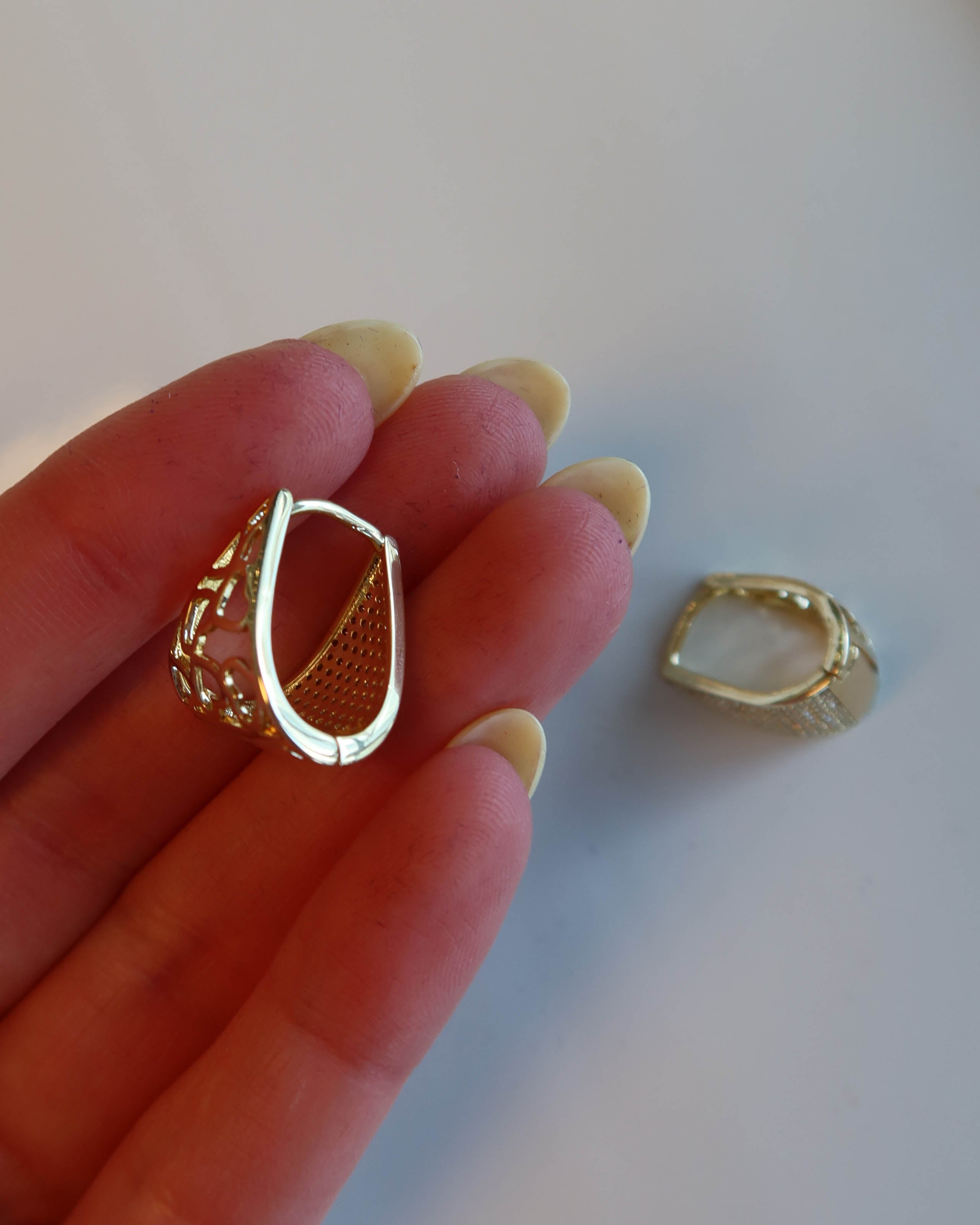 The Triangle Hoops with CZ Details