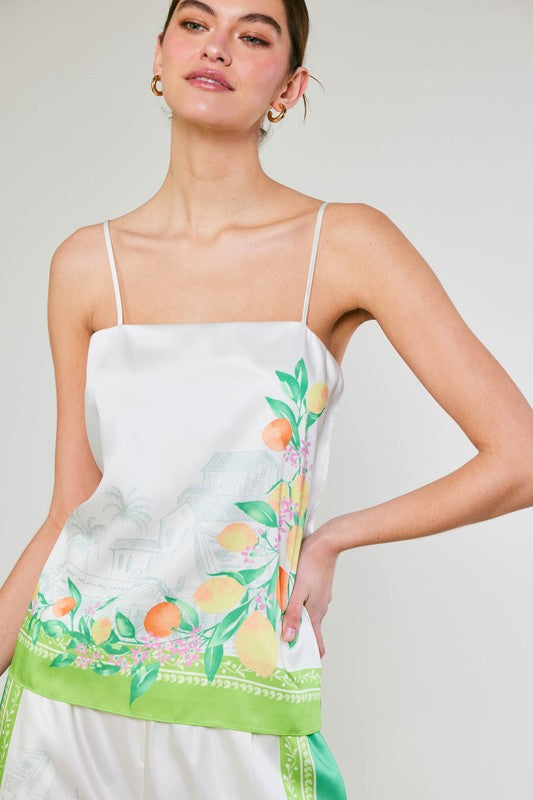 Limone Satin Cami Top