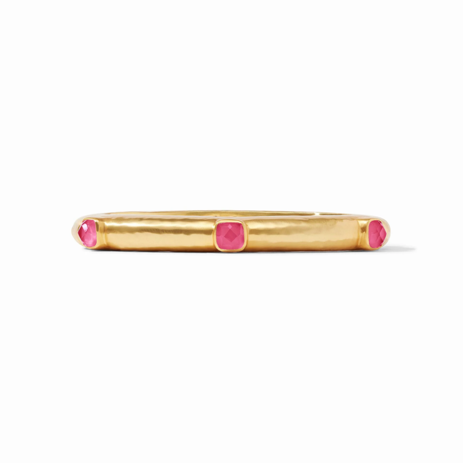 Catalina Hinge Bangle Gold Iridescent Raspberry