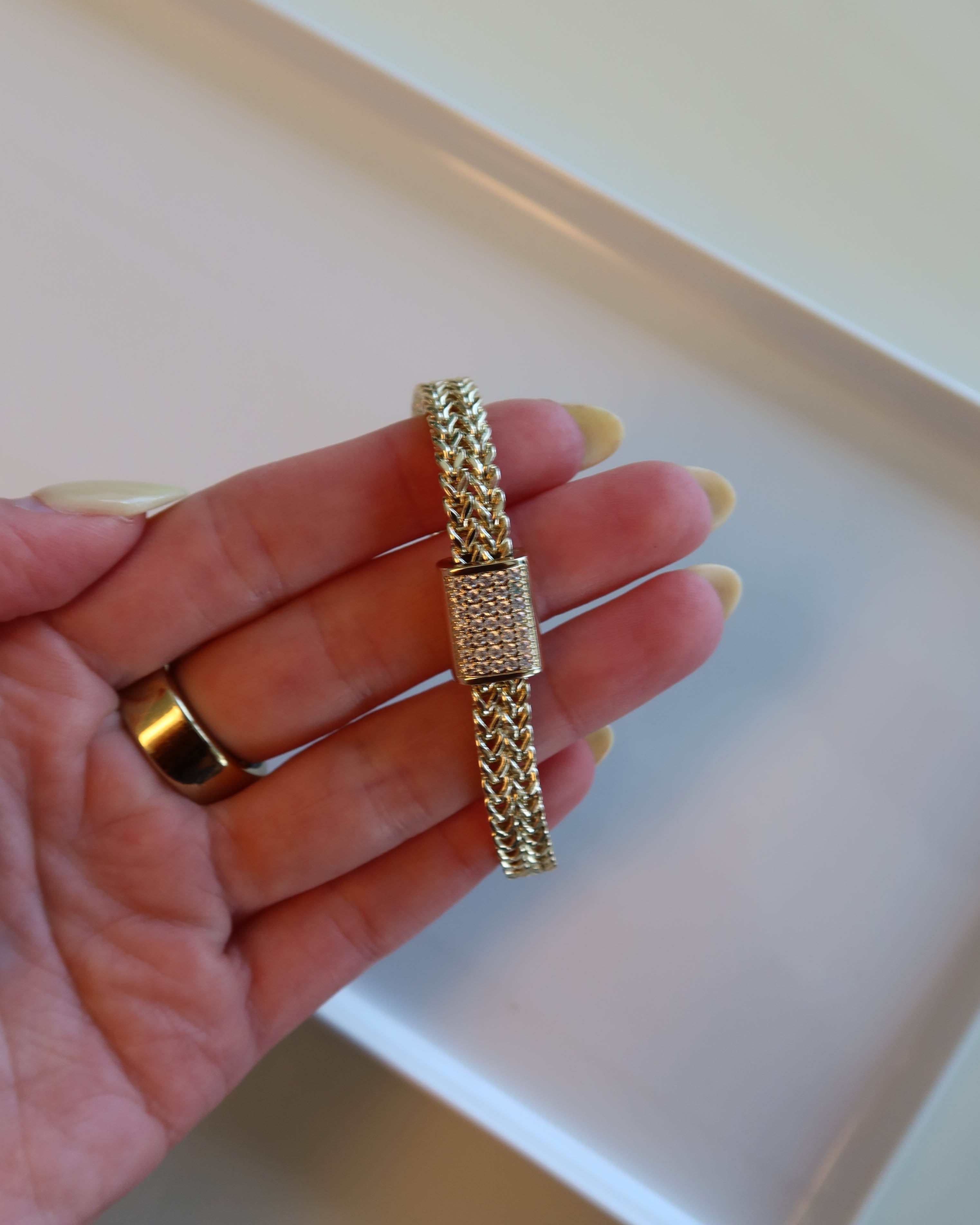 The Luxe Weave Bracelet with CZ Details