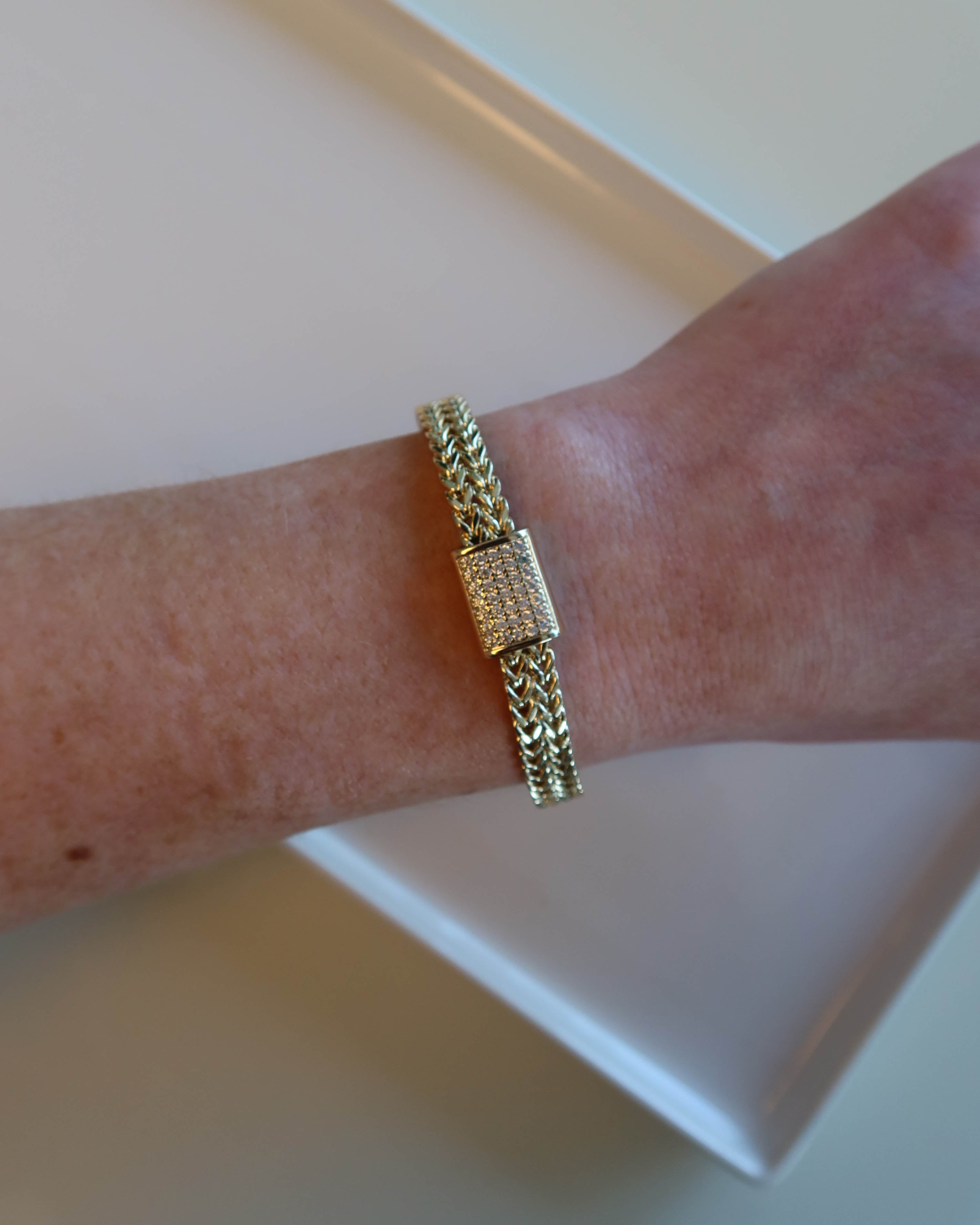 The Luxe Weave Bracelet with CZ Details